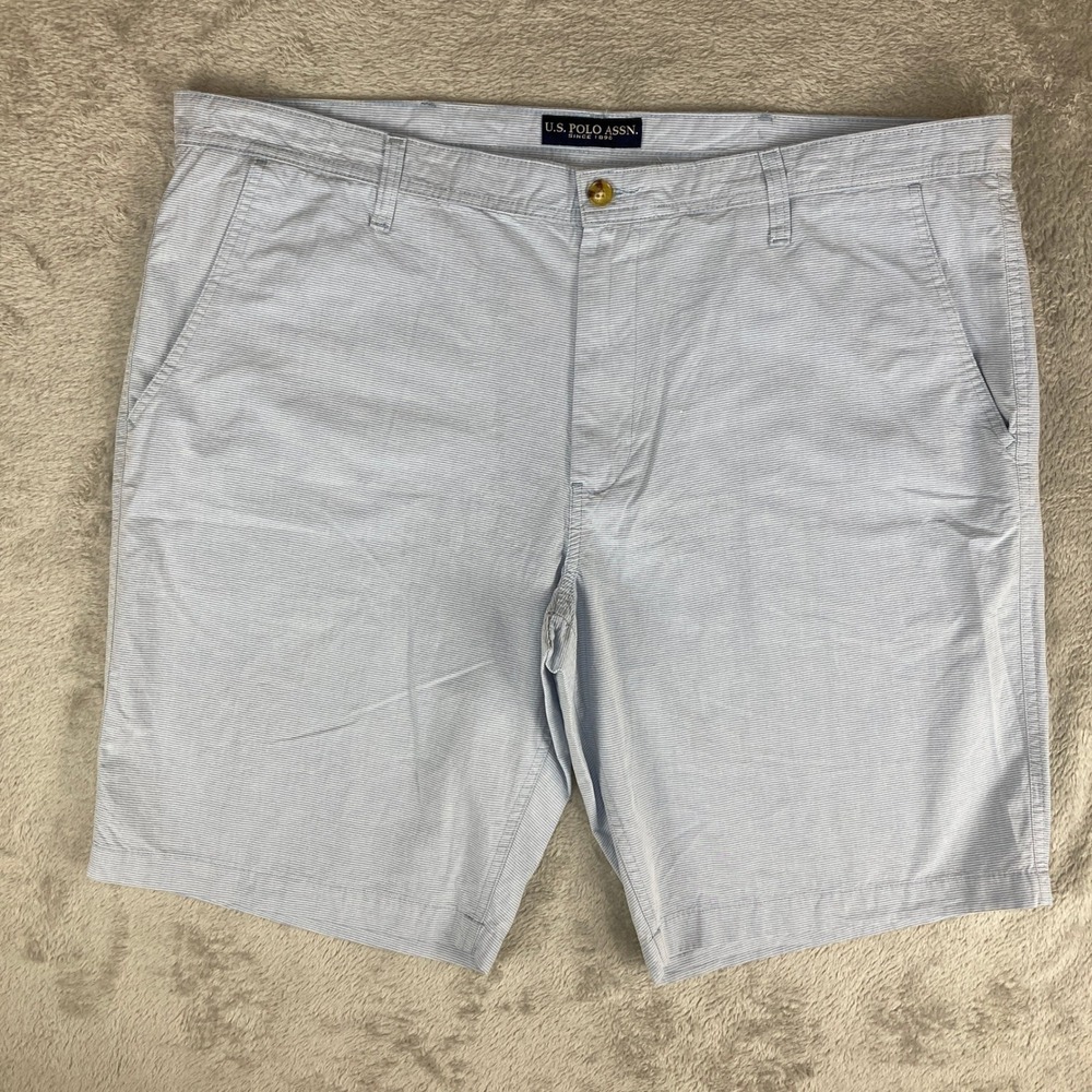 U.S. Polo Assn. Men's Shorts Blue White Striped Casual Chino Style‎ Size 42